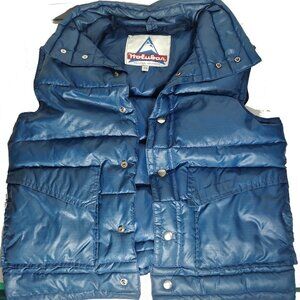 Holubar Colorado Vintage Puffer Down Vest Sz XS retro snap button